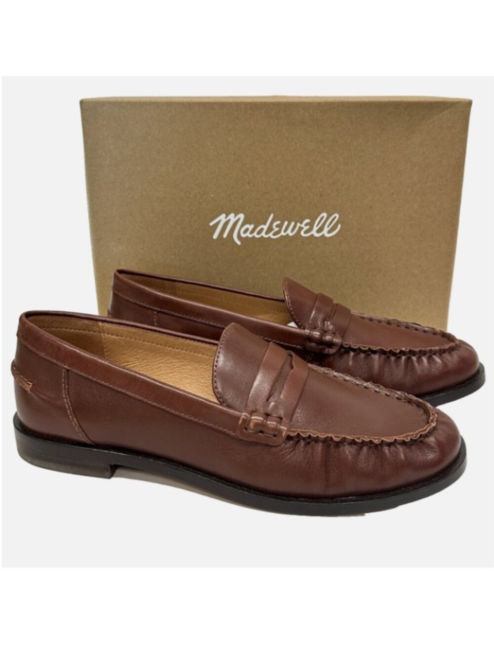 Madewell NYE Penny Loafers Apple Butter Brown Size 10 NEW IN BOX